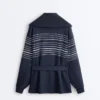Lange Jacke mit Matrosenstreifen und Soft Touch-Modal Lange Jacke mit Matrosenstreifen und Soft Touch-Modal