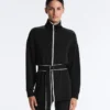 Lange Jacke mit Paspeln und Soft Touch-Modal Lange Jacke mit Paspeln und Soft Touch-Modal
