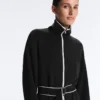 Lange Jacke mit Paspeln und Soft Touch-Modal Lange Jacke mit Paspeln und Soft Touch-Modal
