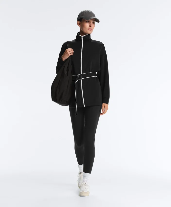 Lange Jacke mit Paspeln und Soft Touch-Modal Lange Jacke mit Paspeln und Soft Touch-Modal