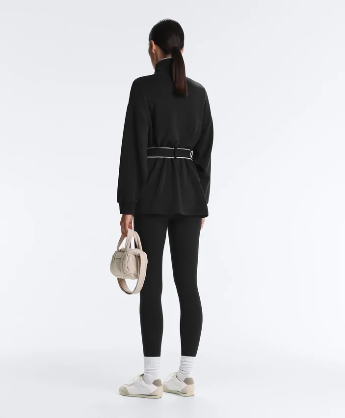 Lange Jacke mit Paspeln und Soft Touch-Modal Lange Jacke mit Paspeln und Soft Touch-Modal