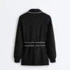 Lange Jacke mit Paspeln und Soft Touch-Modal Lange Jacke mit Paspeln und Soft Touch-Modal