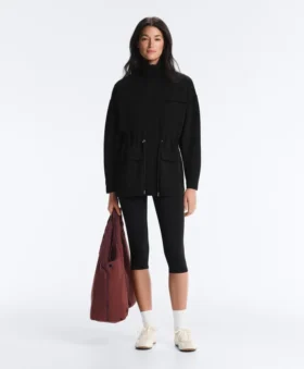 Lange Jacke mit Taschen aus Modal und Soft Touch-Griff