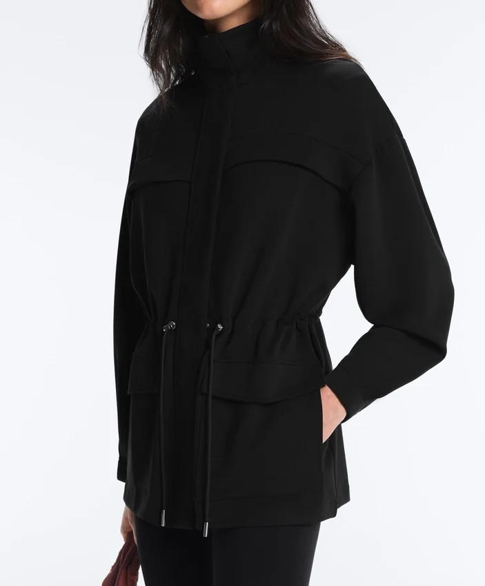 Lange Jacke mit Taschen aus Modal und Soft Touch-Griff Lange Jacke mit Taschen aus Modal und Soft Touch-Griff