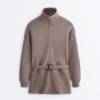 Lange Korsettjacke mit Soft Touch-Modal-Gürtel