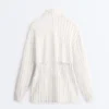 Lange Nadelstreifen-Jacke mit verstellbarer Taille und Soft Touch-Modal Lange Nadelstreifen-Jacke mit verstellbarer Taille und Soft Touch-Modal