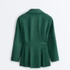 Lange Piqué-Jacke aus Baumwolle mit Gürtel Lange Piqué-Jacke aus Baumwolle mit Gürtel