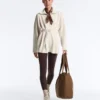 Lange Piqué-Jacke aus Baumwolle mit Gürtel Lange Piqué-Jacke aus Baumwolle mit Gürtel