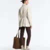 Lange Piqué-Jacke aus Baumwolle mit Gürtel Lange Piqué-Jacke aus Baumwolle mit Gürtel