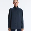 Lange Piqué-Jacke mit kontrastierender Baumwollpaspel Lange Piqué-Jacke mit kontrastierender Baumwollpaspel