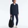 Lange Piqué-Jacke mit kontrastierender Baumwollpaspel Lange Piqué-Jacke mit kontrastierender Baumwollpaspel