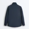 Lange Piqué-Jacke mit kontrastierender Baumwollpaspel Lange Piqué-Jacke mit kontrastierender Baumwollpaspel