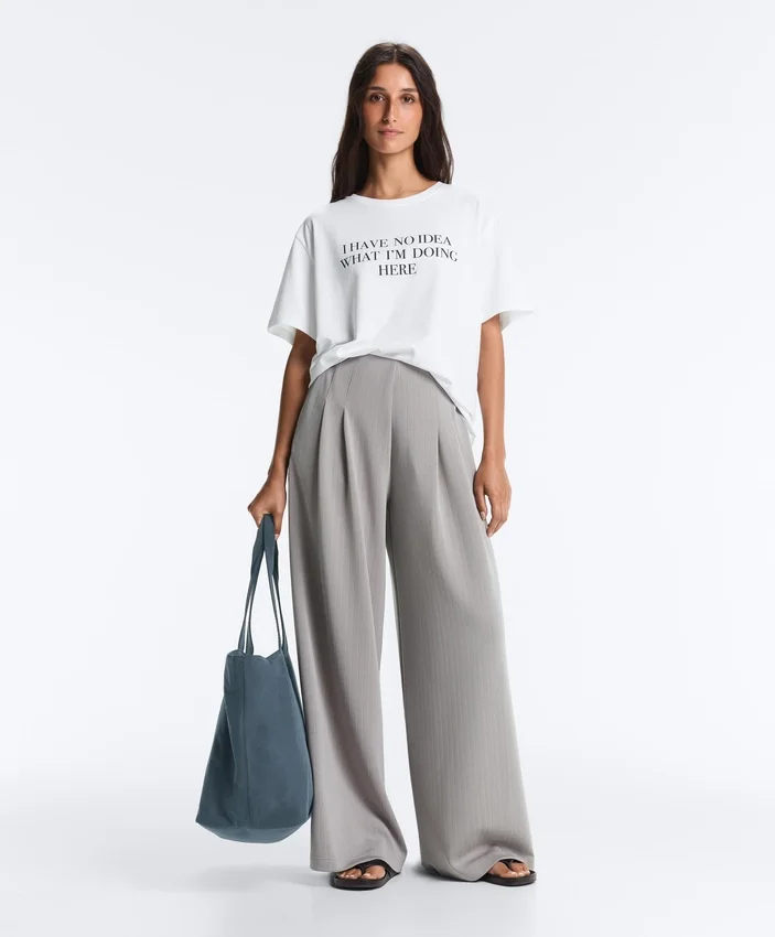 Lange Plissee-Hose mit Soft Touch-Modal Lange Plissee-Hose mit Soft Touch-Modal