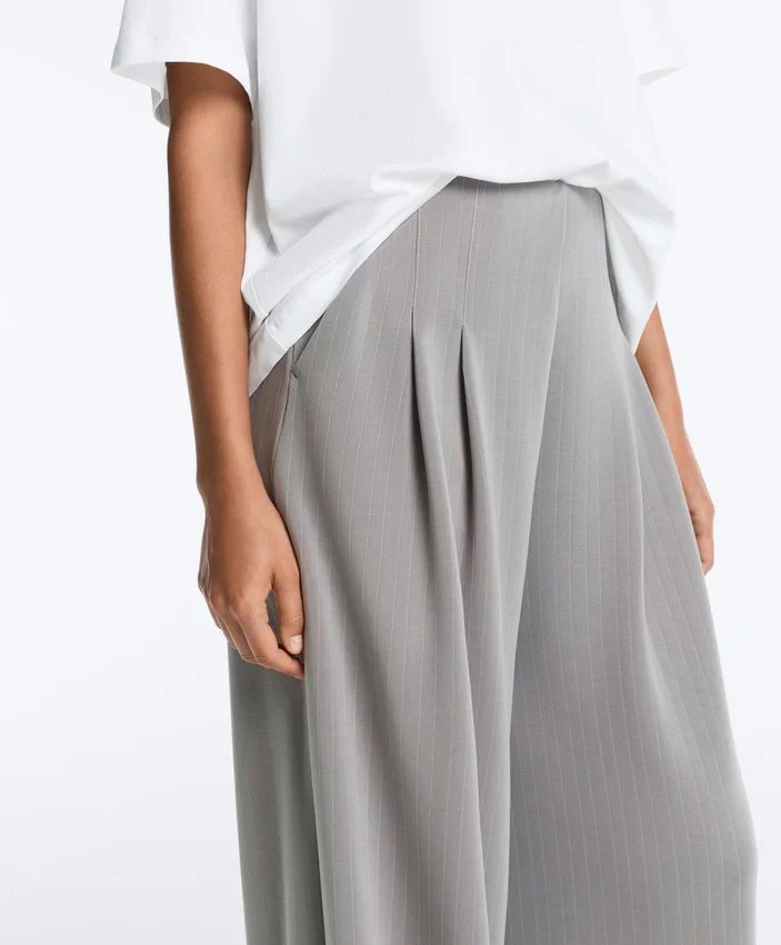 Lange Plissee-Hose mit Soft Touch-Modal Lange Plissee-Hose mit Soft Touch-Modal