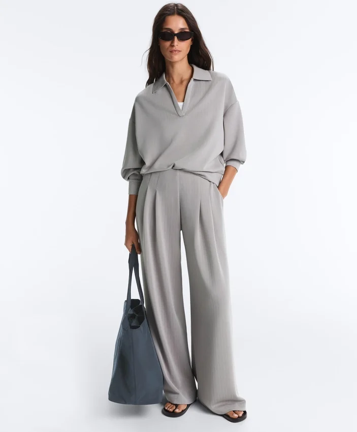 Lange Plissee-Hose mit Soft Touch-Modal Lange Plissee-Hose mit Soft Touch-Modal