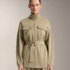 Lange Soft Touch Jacke aus Modal mit Gürtel Lange Soft Touch Jacke aus Modal mit Gürtel