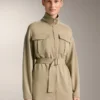 Lange Soft Touch Jacke aus Modal mit Gürtel Lange Soft Touch Jacke aus Modal mit Gürtel