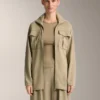 Lange Soft Touch Jacke aus Modal mit Gürtel Lange Soft Touch Jacke aus Modal mit Gürtel