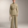 Lange Soft Touch Jacke aus Modal mit Gürtel Lange Soft Touch Jacke aus Modal mit Gürtel
