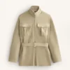 Lange Soft Touch Jacke aus Modal mit Gürtel Lange Soft Touch Jacke aus Modal mit Gürtel