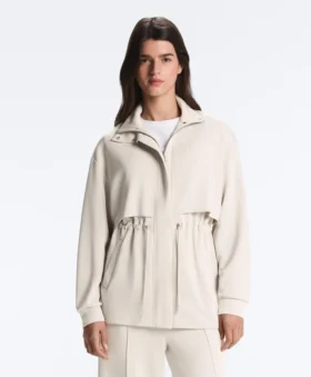 Lange Soft Touch Jacke mit Modal und Taschen