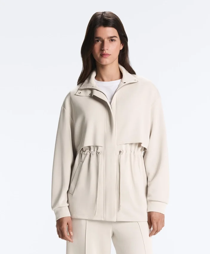 Lange Soft Touch Jacke mit Modal und Taschen Lange Soft Touch Jacke mit Modal und Taschen