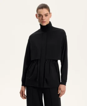 Lange Soft Touch Jacke mit Modal und Taschen