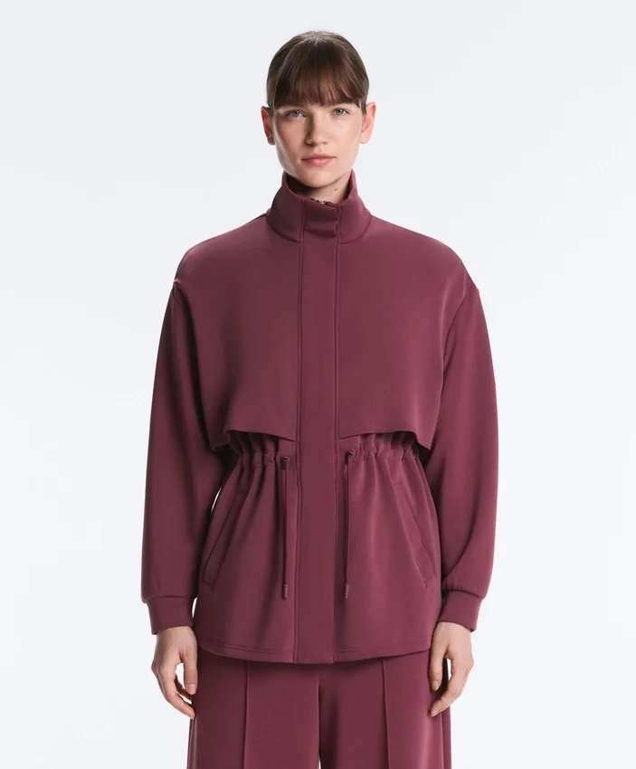 Lange Soft Touch Jacke mit Modal und Taschen Lange Soft Touch Jacke mit Modal und Taschen