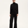 Lange Soft Touch Jacke mit Modal und Taschen