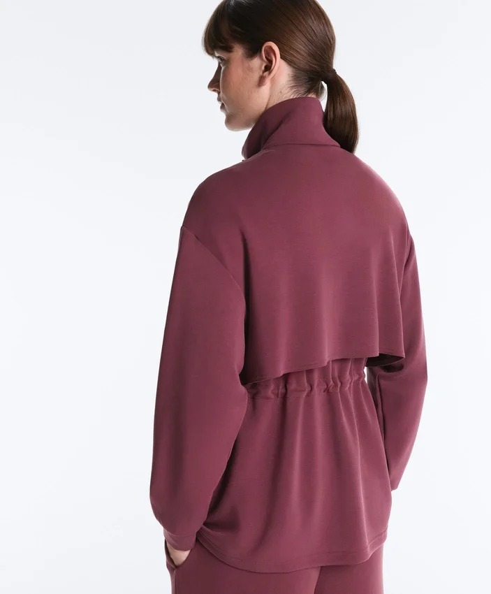 Lange Soft Touch Jacke mit Modal und Taschen Lange Soft Touch Jacke mit Modal und Taschen