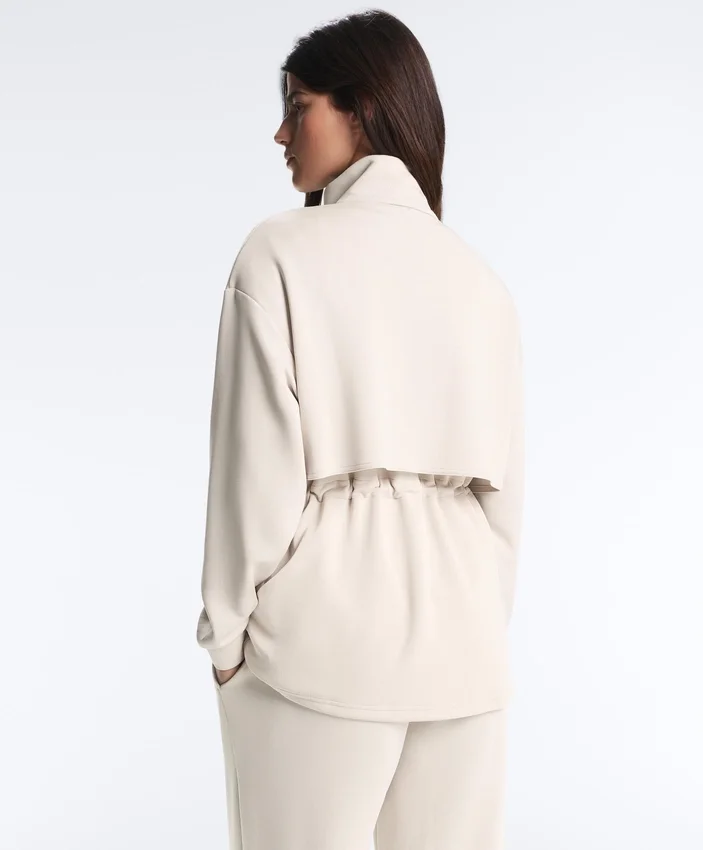 Lange Soft Touch Jacke mit Modal und Taschen Lange Soft Touch Jacke mit Modal und Taschen