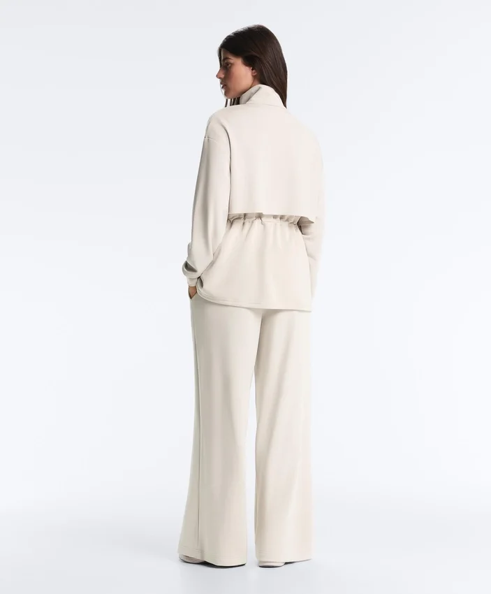 Lange Soft Touch Jacke mit Modal und Taschen Lange Soft Touch Jacke mit Modal und Taschen