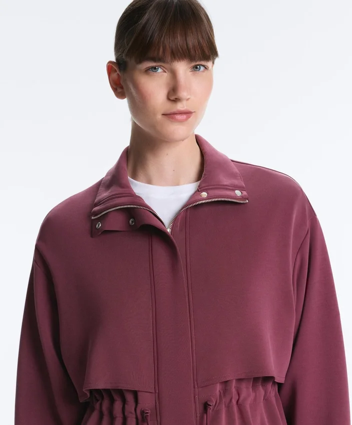Lange Soft Touch Jacke mit Modal und Taschen Lange Soft Touch Jacke mit Modal und Taschen