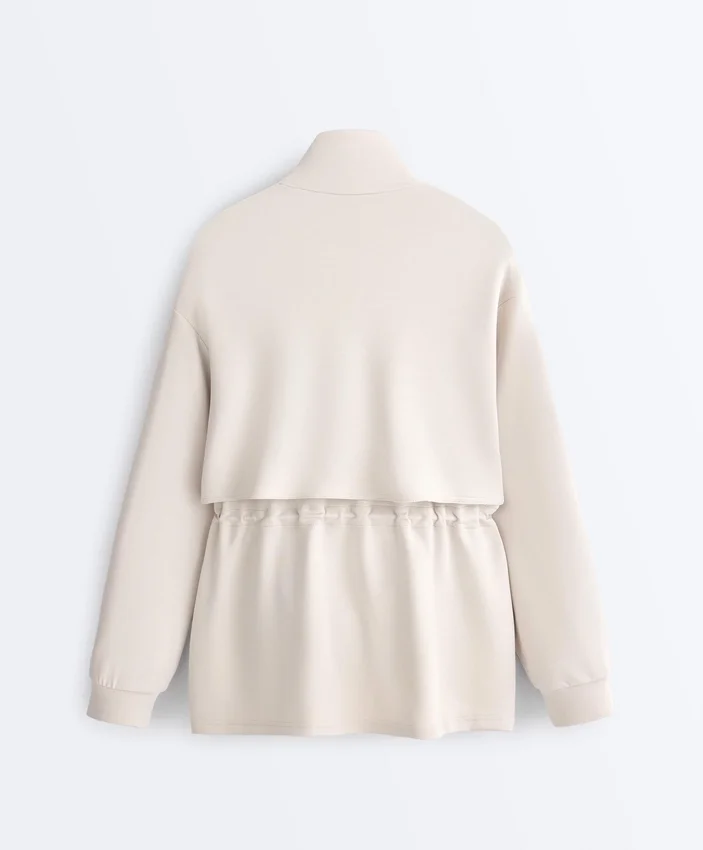 Lange Soft Touch Jacke mit Modal und Taschen Lange Soft Touch Jacke mit Modal und Taschen