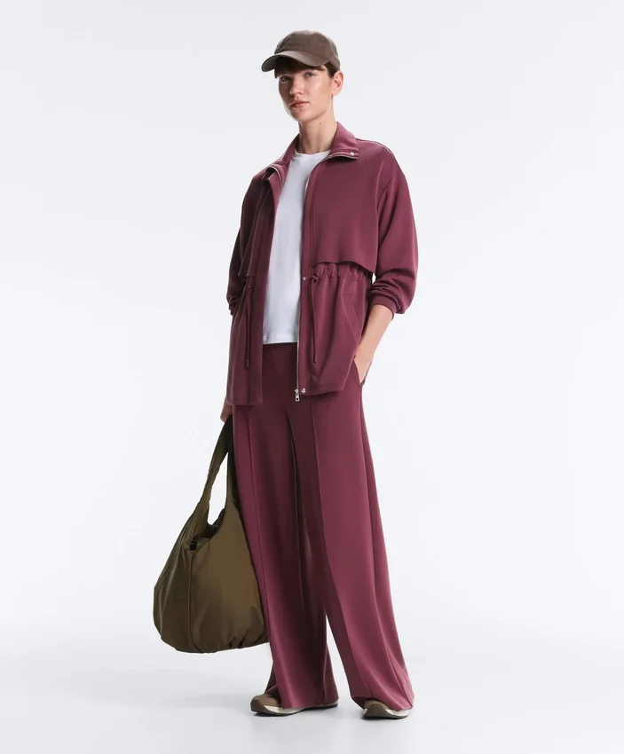 Lange Soft Touch Jacke mit Modal und Taschen Lange Soft Touch Jacke mit Modal und Taschen