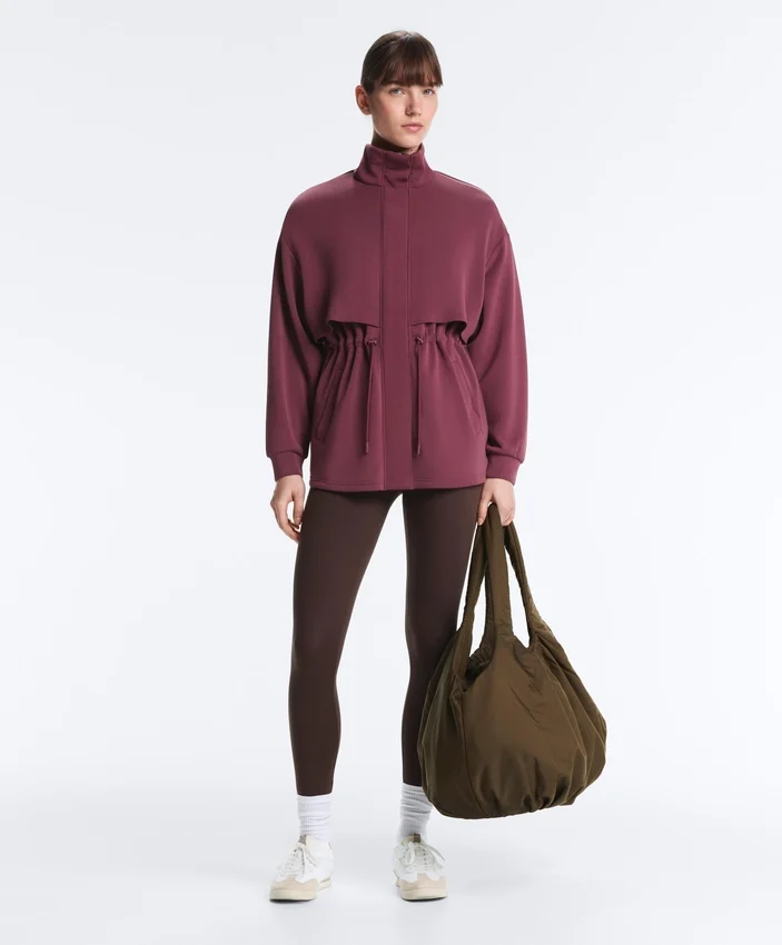 Lange Soft Touch Jacke mit Modal und Taschen Lange Soft Touch Jacke mit Modal und Taschen