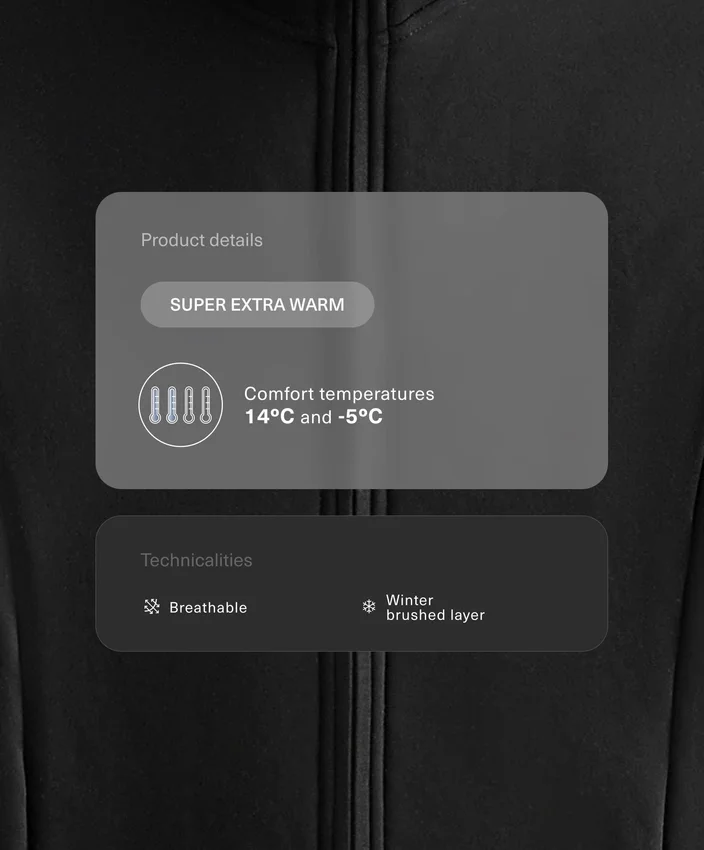 Lange, superwarme, nahtlose Funktionsjacke Lange, superwarme, nahtlose Funktionsjacke