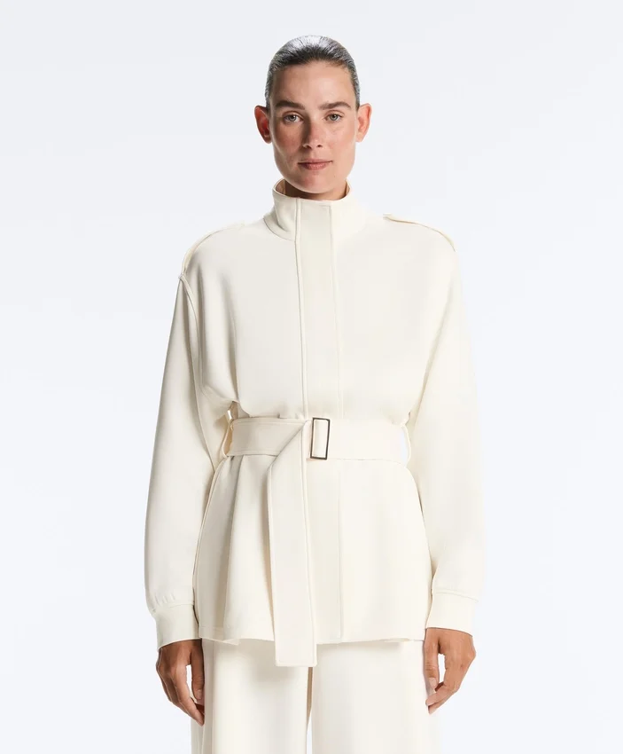 Lange Utility-Jacke mit Twill-Gürtel Lange Utility-Jacke mit Twill-Gürtel