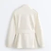 Lange Utility-Jacke mit Twill-Gürtel Lange Utility-Jacke mit Twill-Gürtel