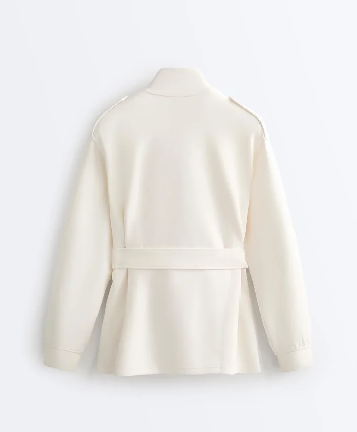 Lange Utility-Jacke mit Twill-Gürtel Lange Utility-Jacke mit Twill-Gürtel