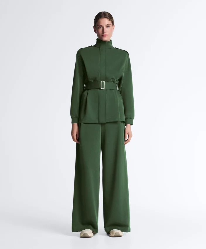 Lange Utility-Jacke mit Twill-Gürtel Lange Utility-Jacke mit Twill-Gürtel