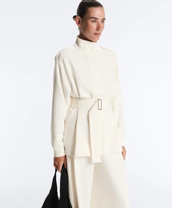 Lange Utility-Jacke mit Twill-Gürtel Lange Utility-Jacke mit Twill-Gürtel
