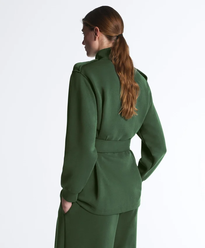 Lange Utility-Jacke mit Twill-Gürtel Lange Utility-Jacke mit Twill-Gürtel