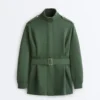 Lange Utility-Jacke mit Twill-Gürtel Lange Utility-Jacke mit Twill-Gürtel