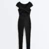 Langer Compressive Jumpsuit mit kurzen Ärmeln Langer Compressive Jumpsuit mit kurzen Ärmeln
