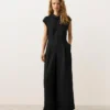 Langer Jumpsuit aus Baumwolle mit Kragen