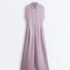 Langer Jumpsuit aus Baumwolle mit Kragen Langer Jumpsuit aus Baumwolle mit Kragen