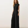 Langer Jumpsuit aus Baumwolle mit Kragen