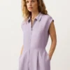 Langer Jumpsuit aus Baumwolle mit Kragen Langer Jumpsuit aus Baumwolle mit Kragen