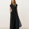 Langer Jumpsuit aus Baumwolle mit Kragen